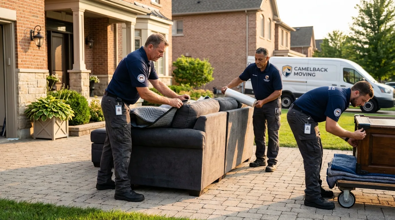 Large estate moving crew wrapping furniture in Duvall, WA