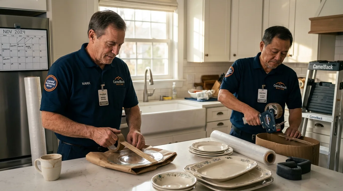 Professional crew packing kitchen dishware in Duvall, WA